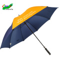 Guarda-chuva de golfe personalizado azul e laranja com logotipo impresso